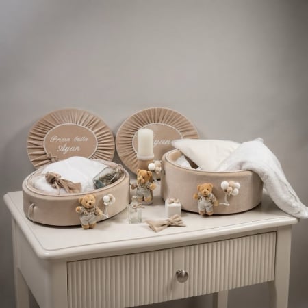 Trusouri botez Premium - Set trusou botez cu lumanare + Set prima baita Premium