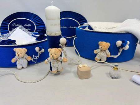 Trusouri botez Premium - Set trusou botez cu lumanare + Set prima baita Premium