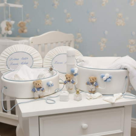 Trusouri botez Premium - Set trusou botez cu lumanare+ Set prima baita Premium