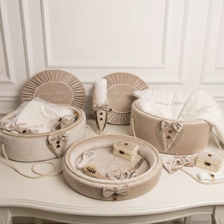 Set trusou botez cu lumanare + Set prima baita +tavita mot Deluxe