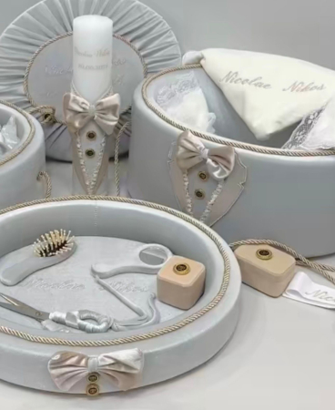 Set trusou botez cu lumanare + Set prima baita +tavita mot Deluxe [1]