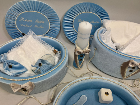 Set trusou botez cu lumanare + Set prima baita +tavita mot Deluxe [4]