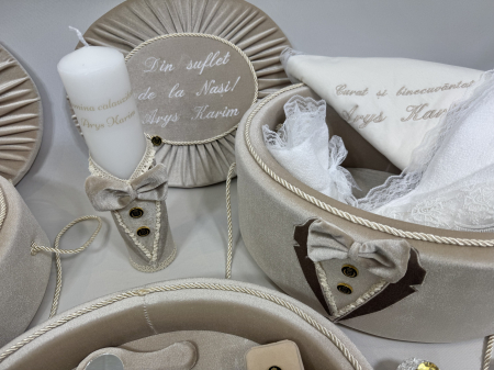 Set trusou botez cu lumanare + Set prima baita +tavita mot Deluxe [4]