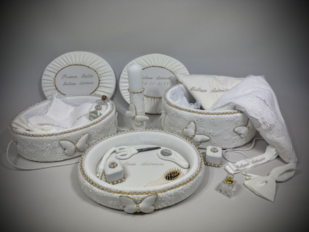 Set trusou botez cu lumanare + Set prima baita + tavita taierea motului Glamour [1]