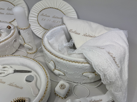 Set trusou botez cu lumanare + Set prima baita + tavita taierea motului Glamour [4]