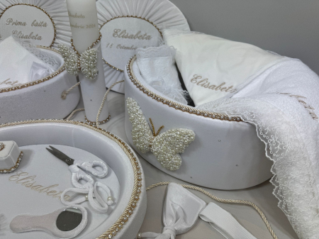 Set trusou botez cu lumanare + Set prima baita + tavita taierea motului Glamour [3]
