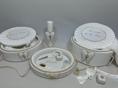 Set trusou botez cu lumanare + Set prima baita + tavita taierea motului Glamour [2]