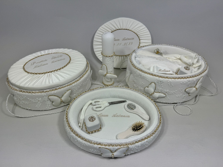 Set trusou botez cu lumanare + Set prima baita + tavita taierea motului Glamour [7]