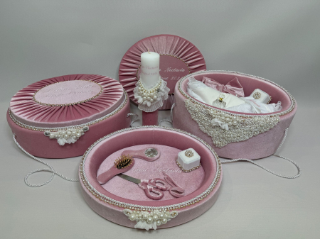 Set trusou botez cu lumanare + Set prima baita + tavita taierea motului Glamour [5]