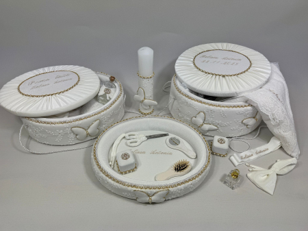 Set trusou botez cu lumanare + Set prima baita + tavita taierea motului Glamour [5]