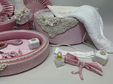 Set trusou botez cu lumanare + Set prima baita + tavita taierea motului Glamour [6]