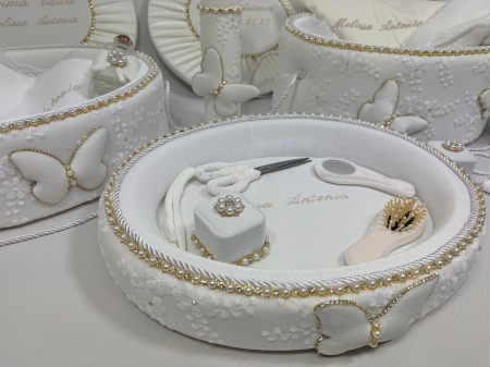 Set trusou botez cu lumanare + Set prima baita + tavita taierea motului Glamour [2]