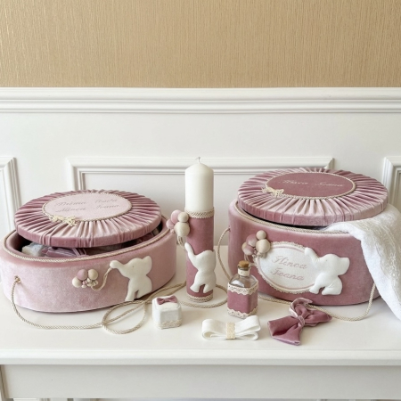 Trusouri botez Luxury - Trusou botez  cu lumanare+Set Prima Baita   Luxury