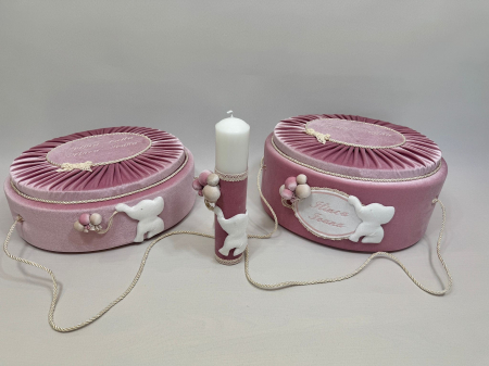 Trusou botez  cu lumanare+Set Prima Baita   Luxury [5]