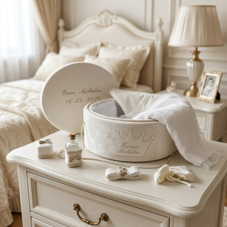 Trusouri botez Basic - Trusou botez la cufar din catifea  Basic