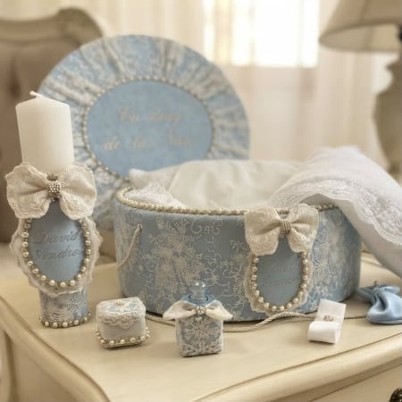 Trusouri botez Deluxe - Trusou botez la cufar din catifea Deluxe