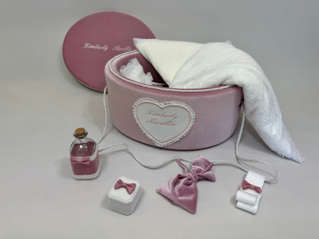 Trusouri botez Basic - Trusou botez la cufar din catifea  Basic