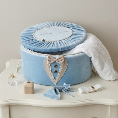 Trusouri botez Deluxe - Trusou botez la cufar din catifea Deluxe