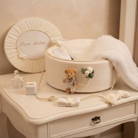 Trusouri botez Premium - Trusou botez la cufar din catifea Premium