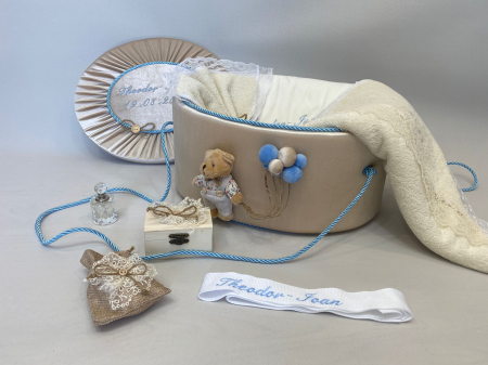 Trusouri botez Premium - Trusou botez la cufar din catifea Premium