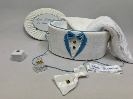 Trusouri botez Deluxe - Trusou botez la cufar din catifea  Deluxe