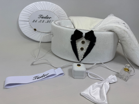 Trusouri botez Deluxe - Trusou botez la cufar din catifea Deluxe