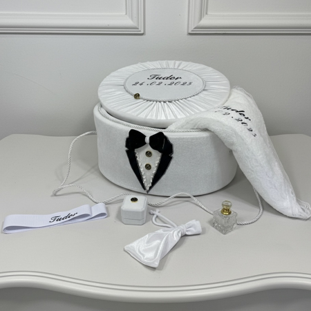 Trusouri botez Deluxe - Trusou botez la cufar din catifea Deluxe