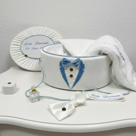 Trusouri botez Deluxe - Trusou botez la cufar din catifea  Deluxe