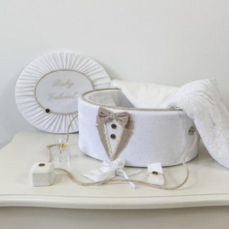 Trusouri botez Deluxe - Trusou botez la cufar din catifea Deluxe