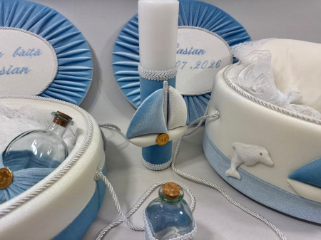 Trusou botez cu lumanare+Set Prima Baita Luxury [3]