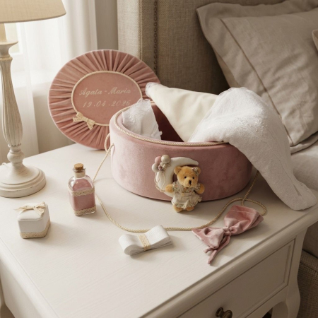 Trusouri botez Luxury - Trusou botez la cufar din catifea Luxury