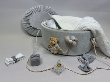 Trusouri botez Premium - Trusou botez la cufar din catifea Premium