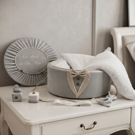 Trusouri botez Luxury - Trusou botez la cufar din catifea Luxury