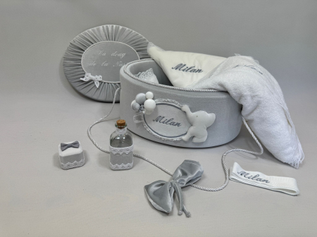 Trusouri botez Luxury - Trusou botez la cufar din catifea Luxury