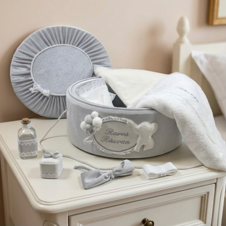 Trusouri botez Luxury - Trusou botez la cufar din catifea Luxury