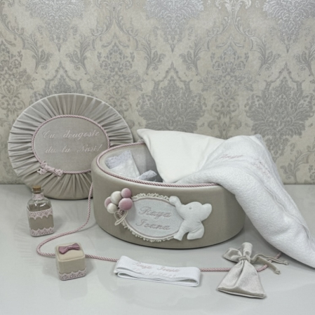 Trusouri botez Luxury - Trusou botez la cufar din catifea Luxury