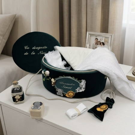 Trusouri botez Luxury - Trusou botez la cufar din catifea  Luxury