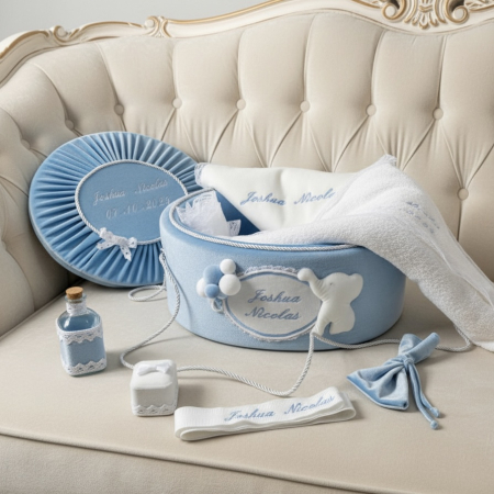 Trusouri botez Luxury - Trusou botez la cufar din catifea Luxury