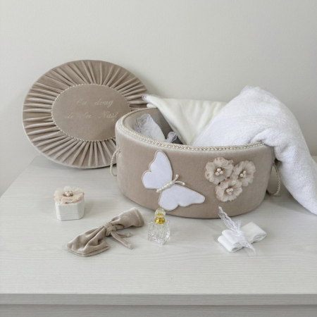 Trusouri Botez Elegance - Trusou botez la cufar din catifea Ola Baby Elegance