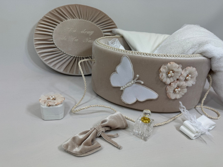 Trusouri Botez Elegance - Trusou botez la cufar din catifea Ola Baby Elegance