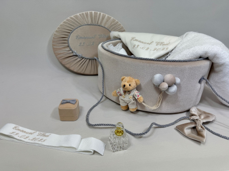 Trusouri botez Premium - Trusou botez la cufar din catifea Premium