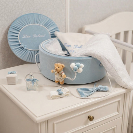 Trusouri botez Premium - Trusou botez la cufar din catifea Premium