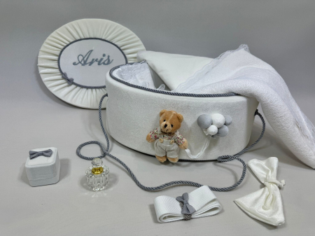 Trusouri botez Premium - Trusou botez la cufar din catifea  Premium