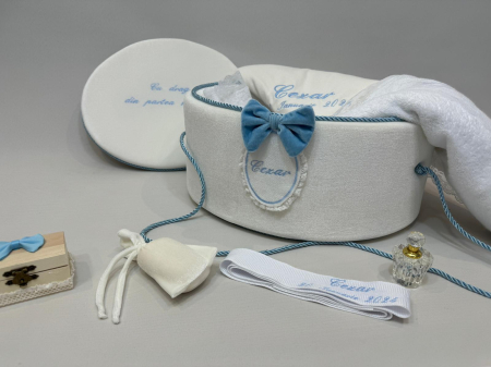 Trusouri botez Basic - Trusou botez la cufar din catifea Premium