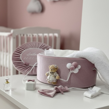 Trusouri botez Premium - Trusou botez la cufar din catifea Premium