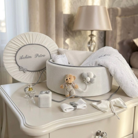 Trusouri botez Premium - Trusou botez la cufar din catifea  Premium