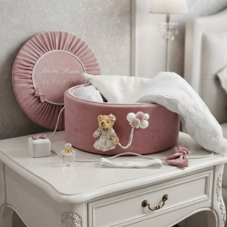 Trusouri botez Premium - Trusou botez la cufar din catifea Premium