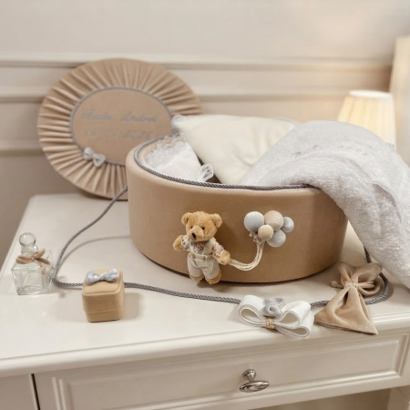 Trusouri botez Premium - Trusou botez la cufar din catifea Premium