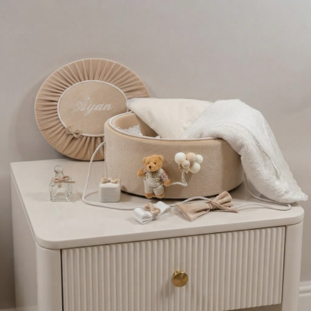 Trusouri botez Premium - Trusou botez la cufar din catifea Premium