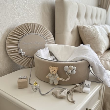 Trusouri botez Premium - Trusou botez la cufar din catifea Premium